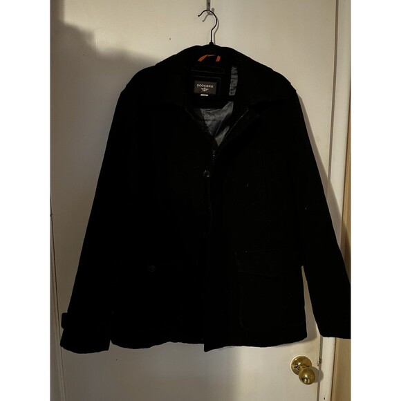 Dockers Other - Dockers Men's Black Wool Blend Peacoat Jacket Small